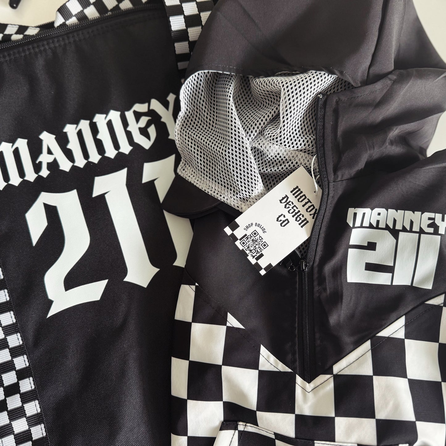 Custom Toddler & Kids Checkered Half-Zip Windbreaker