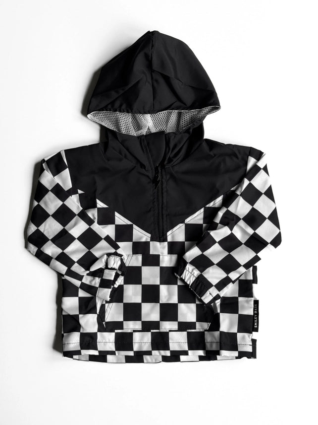 Custom Toddler & Kids Checkered Half-Zip Windbreaker