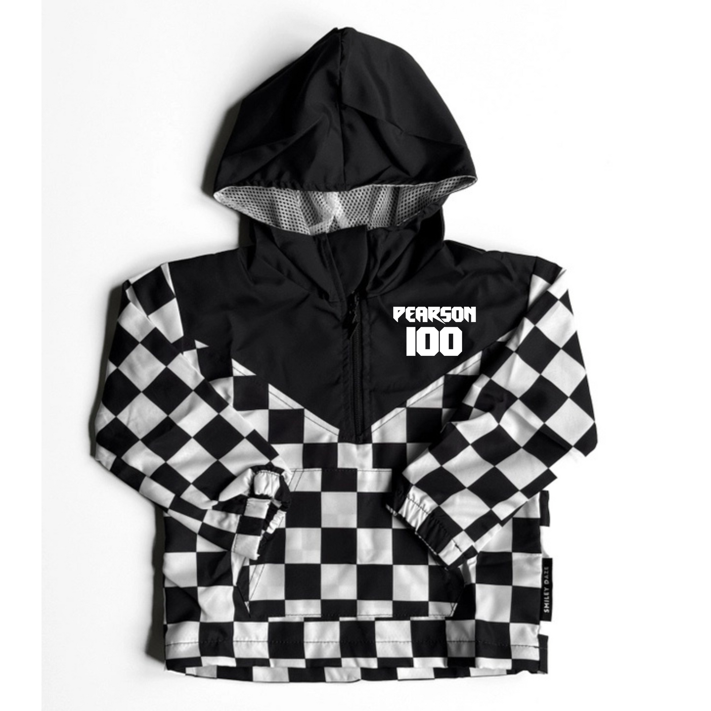 Custom Toddler & Kids Checkered Half-Zip Windbreaker