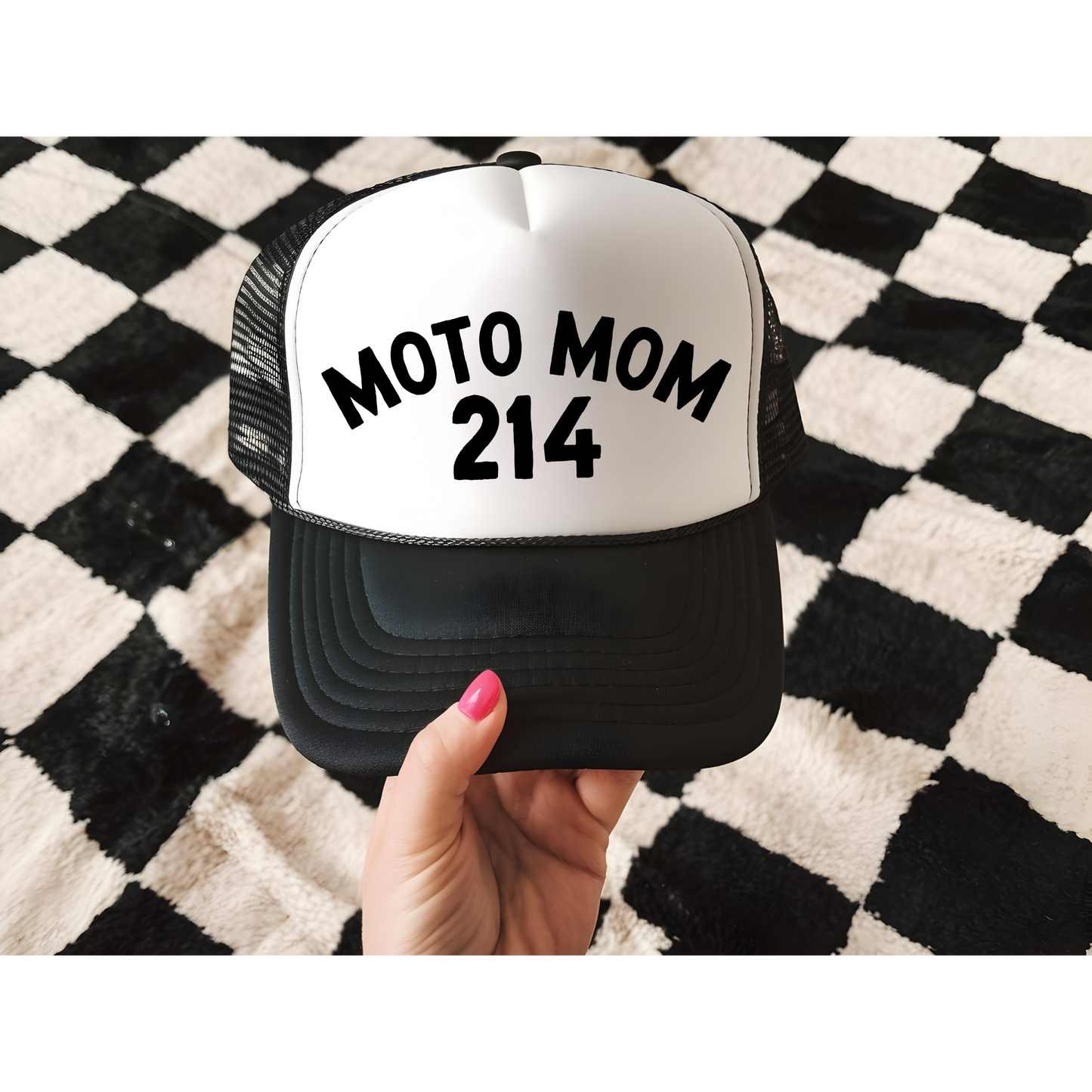Custom Moto Mom Trucker Hat