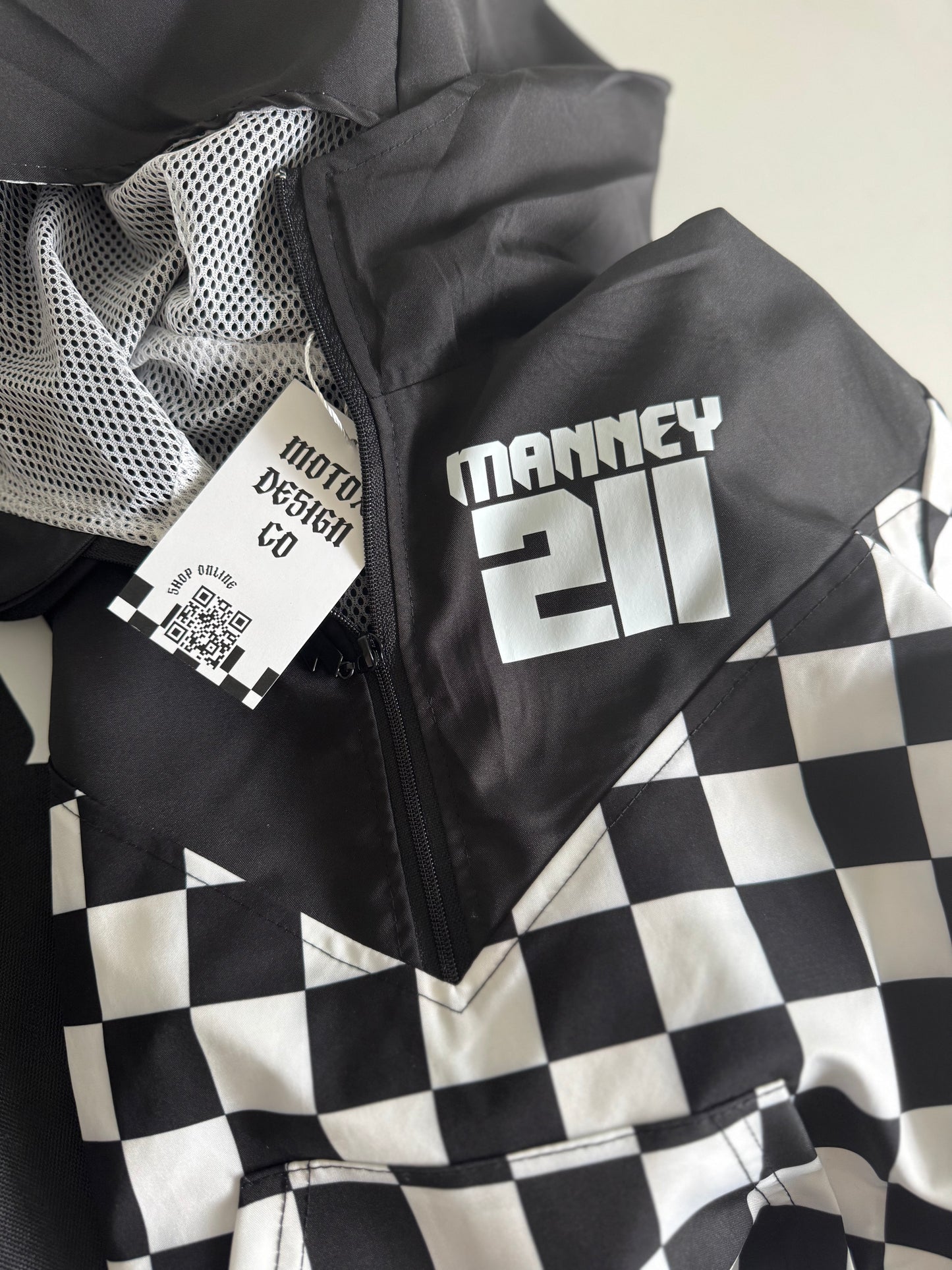 Custom Toddler & Kids Checkered Half-Zip Windbreaker