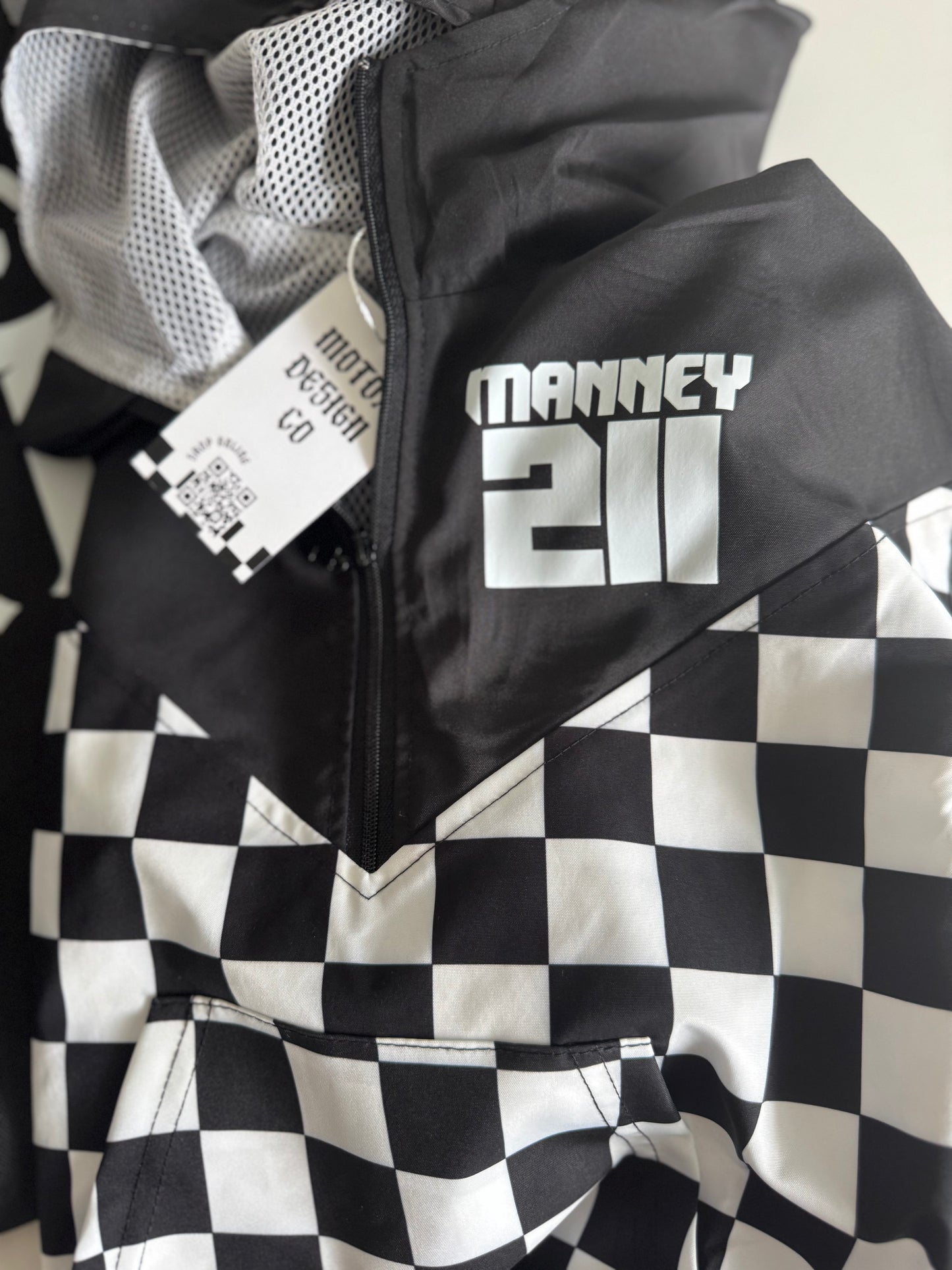 Custom Toddler & Kids Checkered Half-Zip Windbreaker