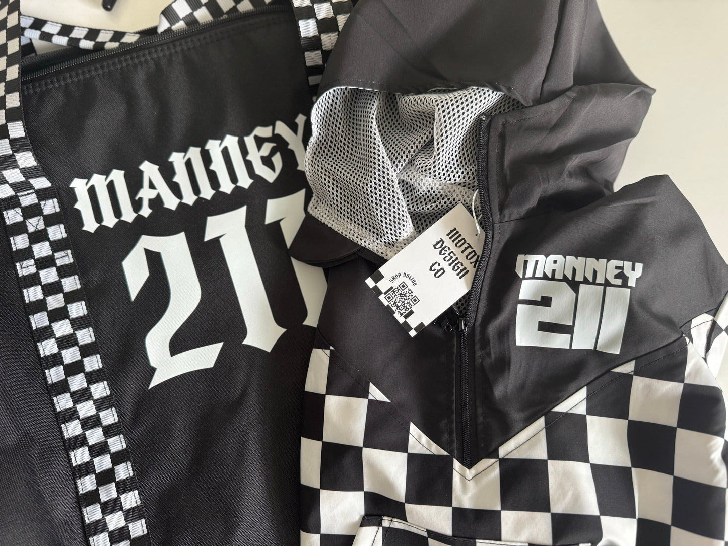 Custom Toddler & Kids Checkered Half-Zip Windbreaker