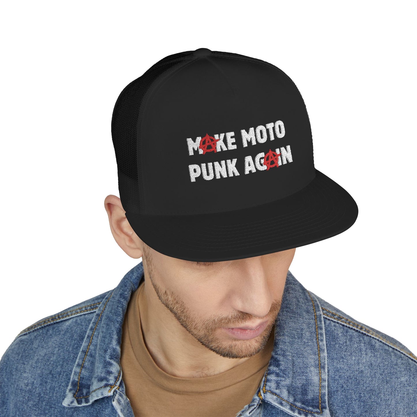 Make Moto Punk Again Flat Bill Trucker